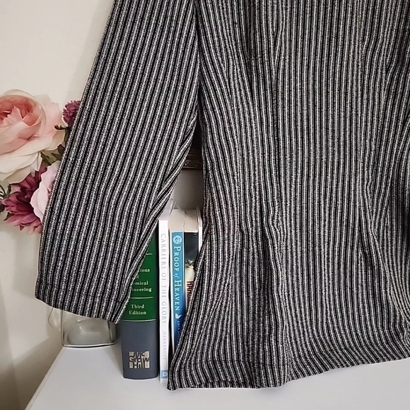 Vintage Button Black Blazer Jacket Rayon Poly Blend Retro La Belle Rockabilly - Picture 5 of 9